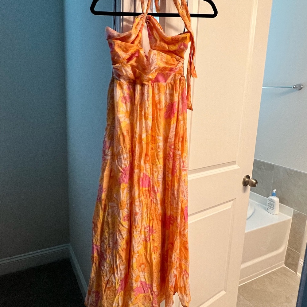 H&M Orange and Pink Maxi Dress